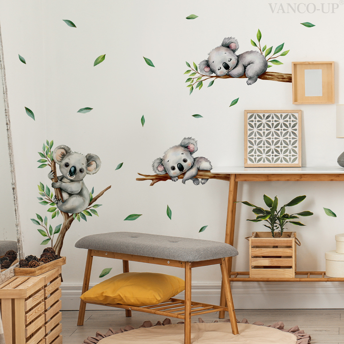 Outdoor Furniture Kids - Cartoon Koala Klimmen Boomtak Muurstickers Kinderkamer