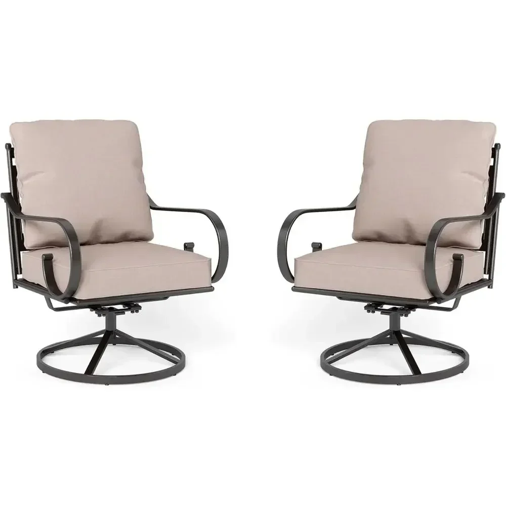 Outdoor Furniture Metal Chairs - Grote metalen tuinmeubelset met hoge rugleuning