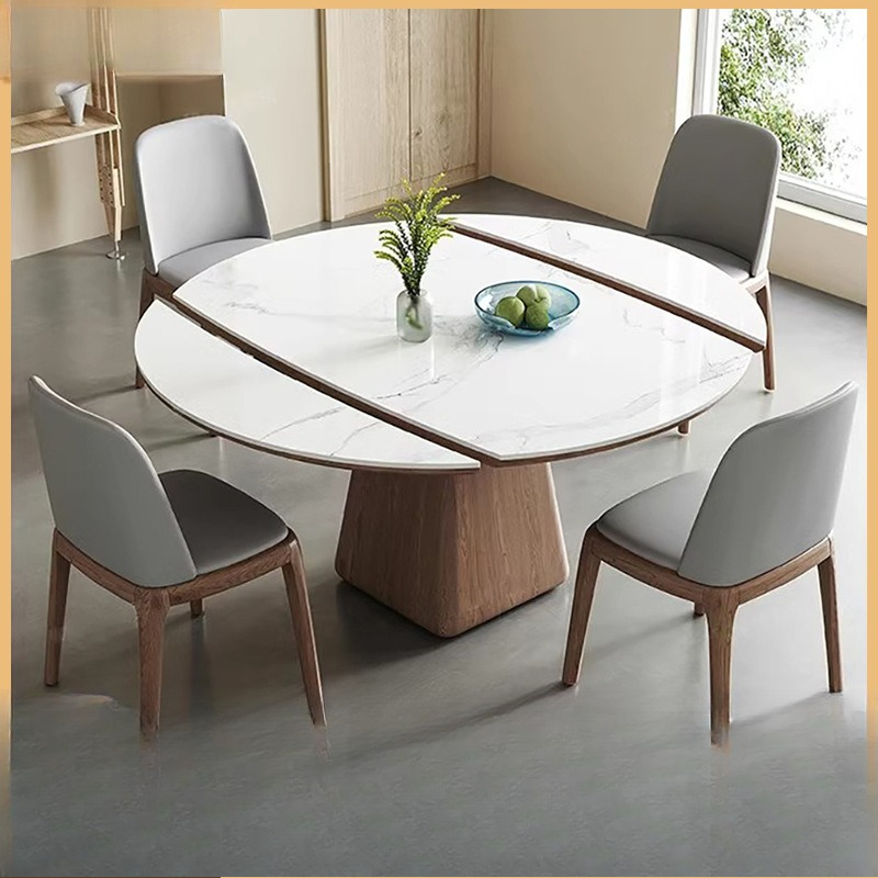 Outdoor Furniture Kids - Uitschuifbare eettafel ronde industriële leisteen slaapkamer