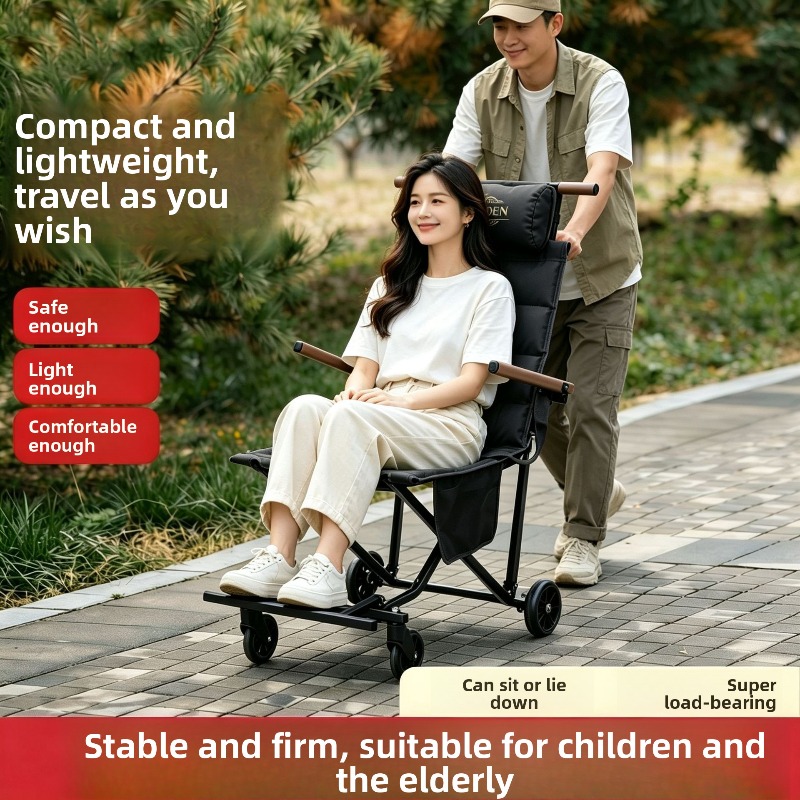 Outdoor Furniture Used - Outdoor opvouwbare stoel met wielen, lichtgewicht,