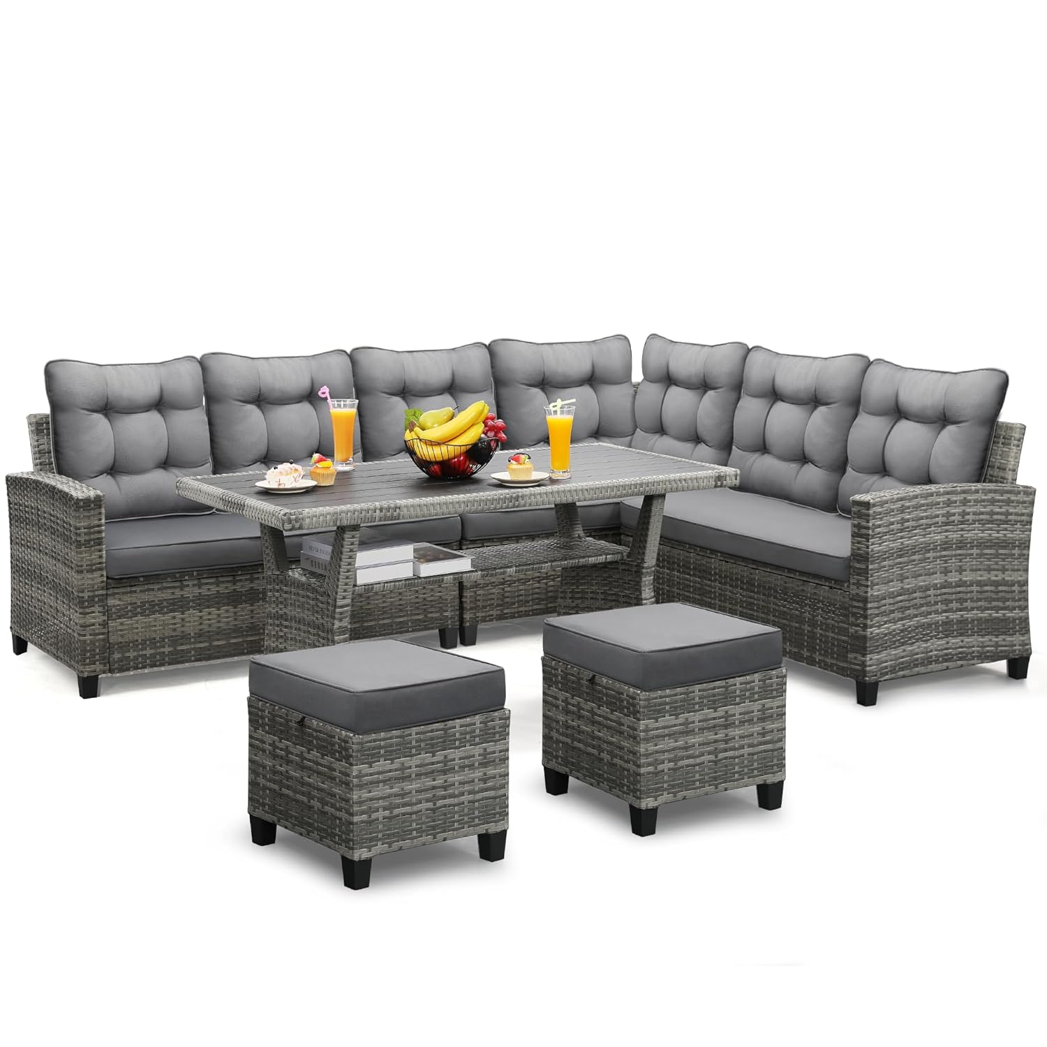 6-delige terrasmeubilairset, e - Outdoor Furniture Grey recensie en prijs