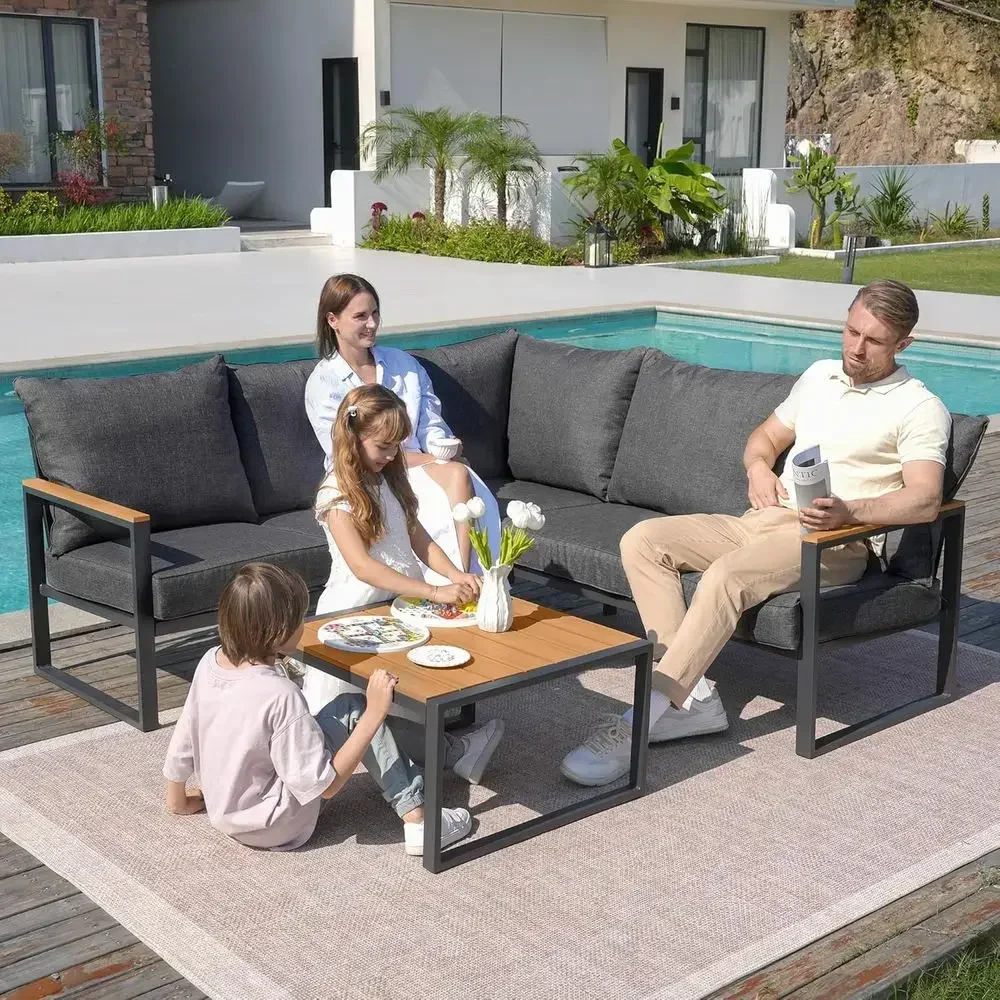 6-delige outdoor hoekbankset m - Outdoor Furniture Grey recensie en prijs