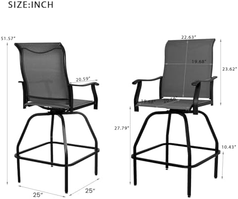 Patio Bar Set 2-delig Draaibar - Outdoor Furniture Grey recensie en prijs