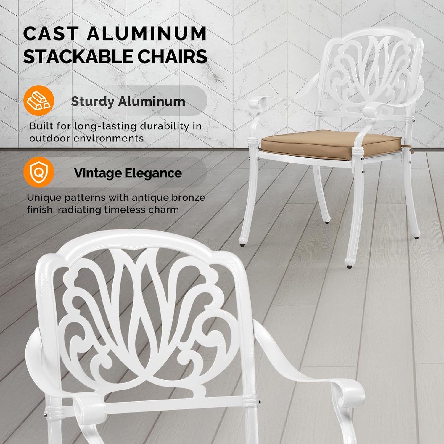 Tuinstoelenset van gegoten alu - Outdoor Furniture Metal Chairs recensie en prijs