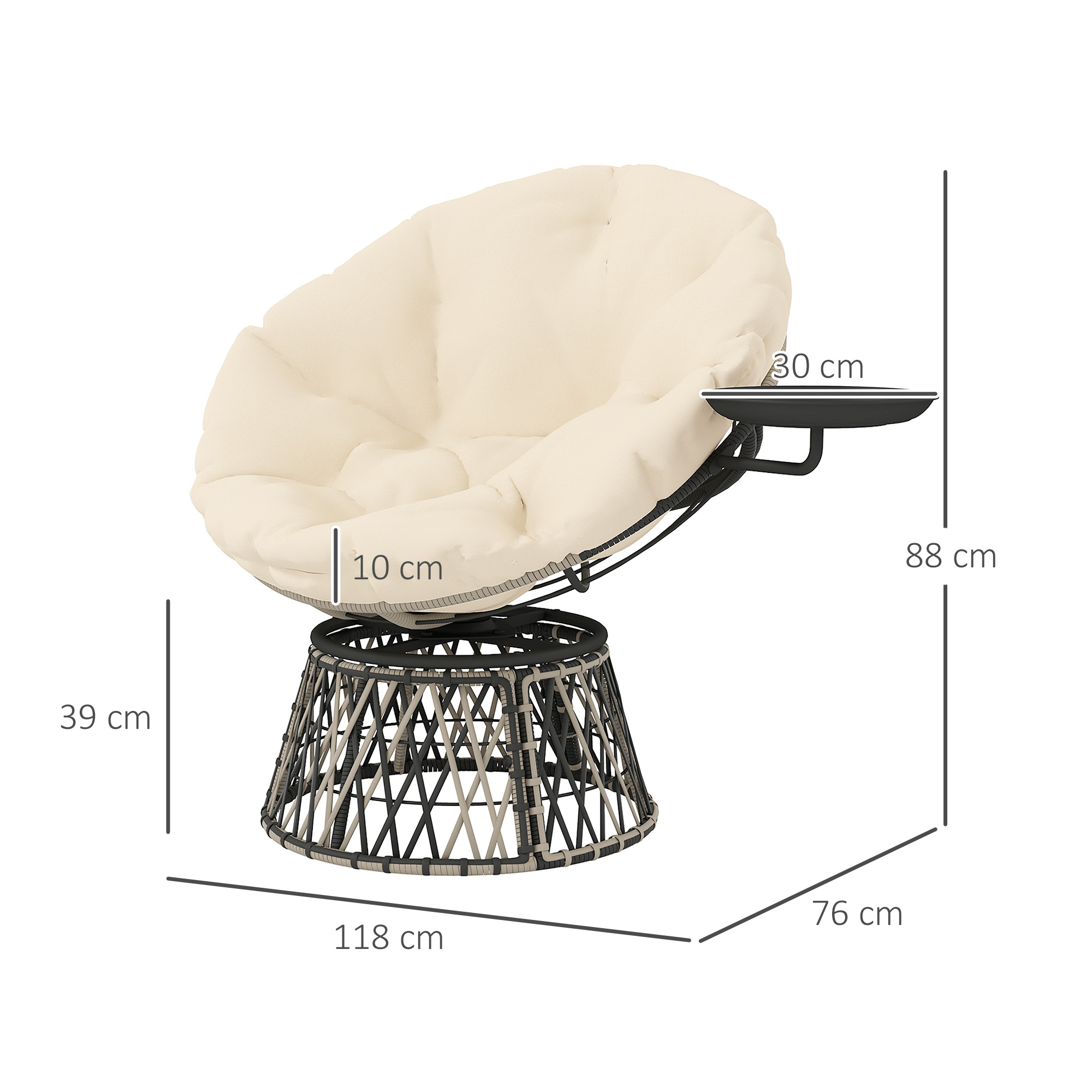 39 inch draaibare buitenstoel  - Outdoor Furniture Metal Chairs recensie en prijs