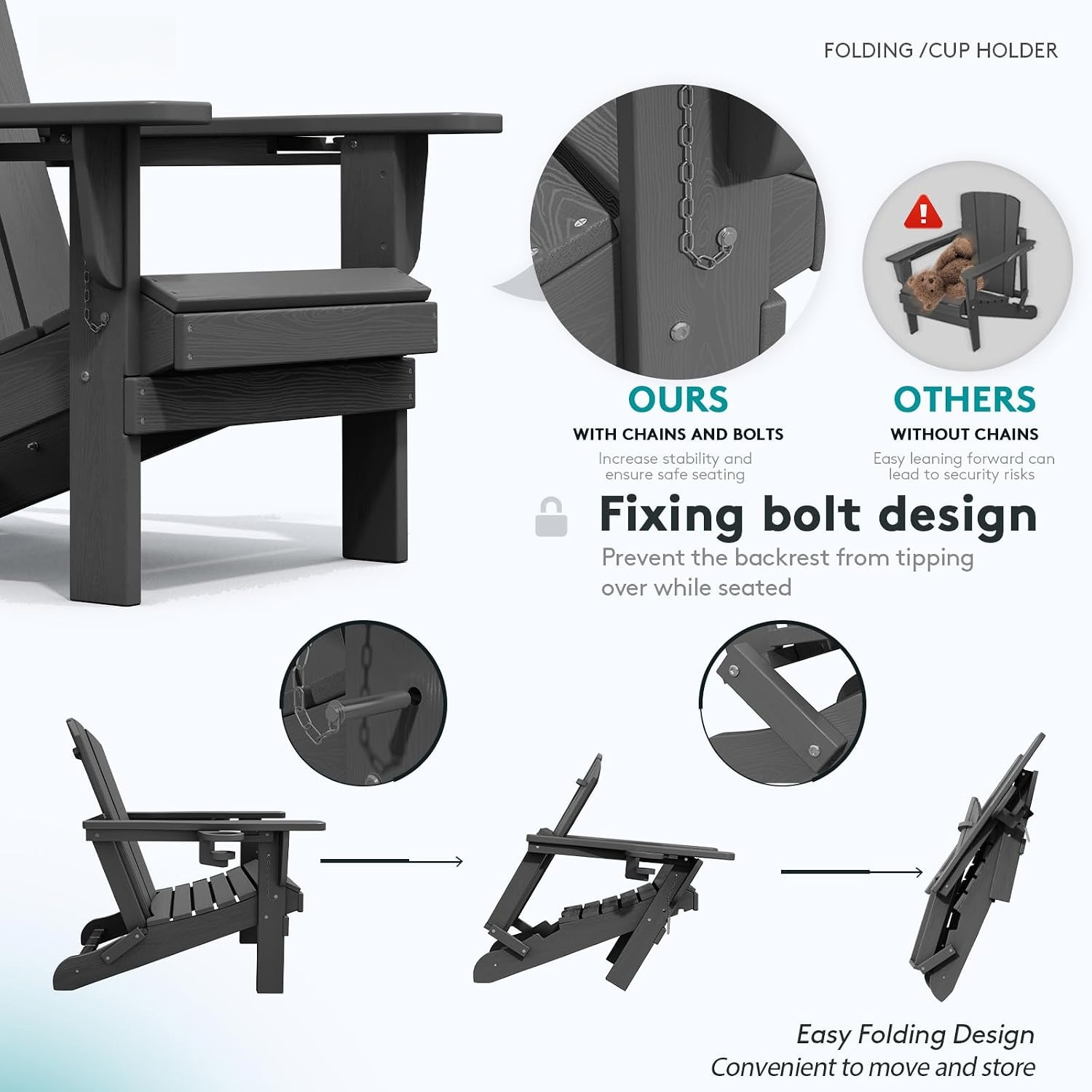 Set van twee opvouwbare buiten - Outdoor Furniture Grey recensie en prijs