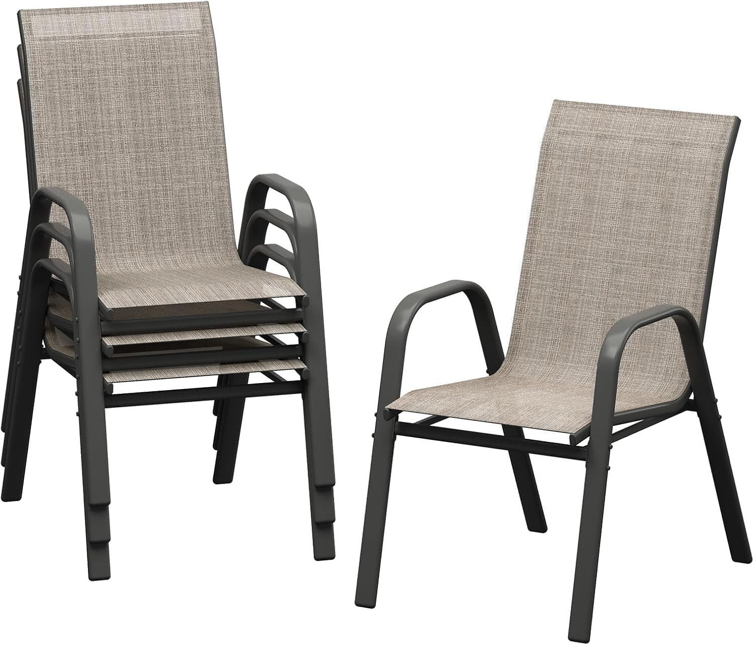 Tuinstoelenset van 4, stapelba - Outdoor Furniture Metal Chairs recensie en prijs