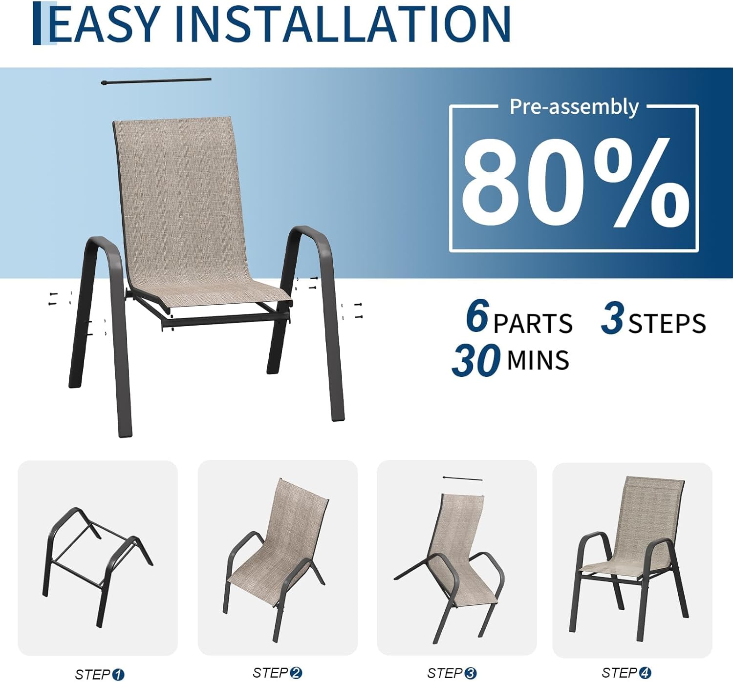 Tuinstoelenset van 4, stapelba - Outdoor Furniture Metal Chairs recensie en prijs