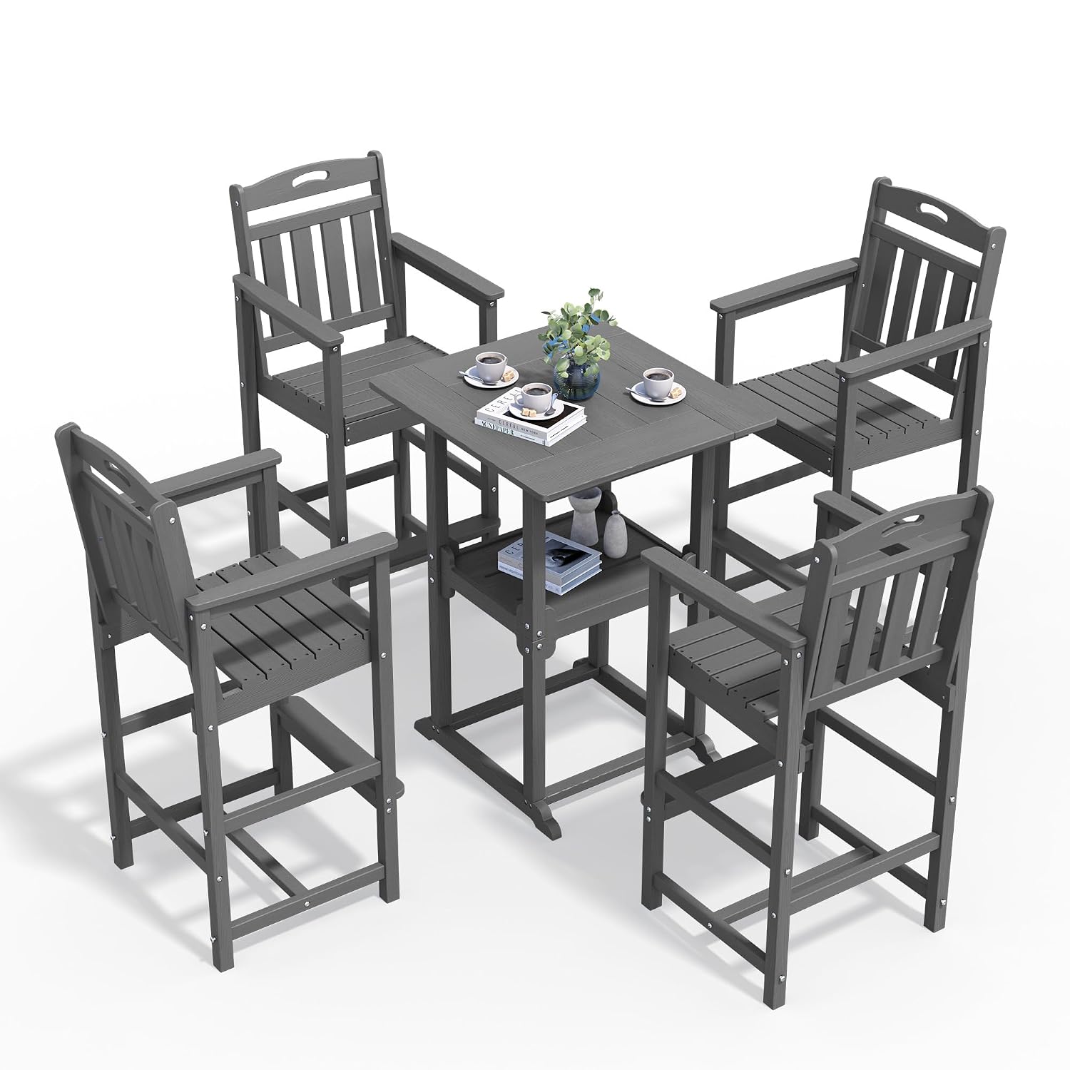 Buitenbartafelset met opbergru - Outdoor Furniture Grey recensie en prijs