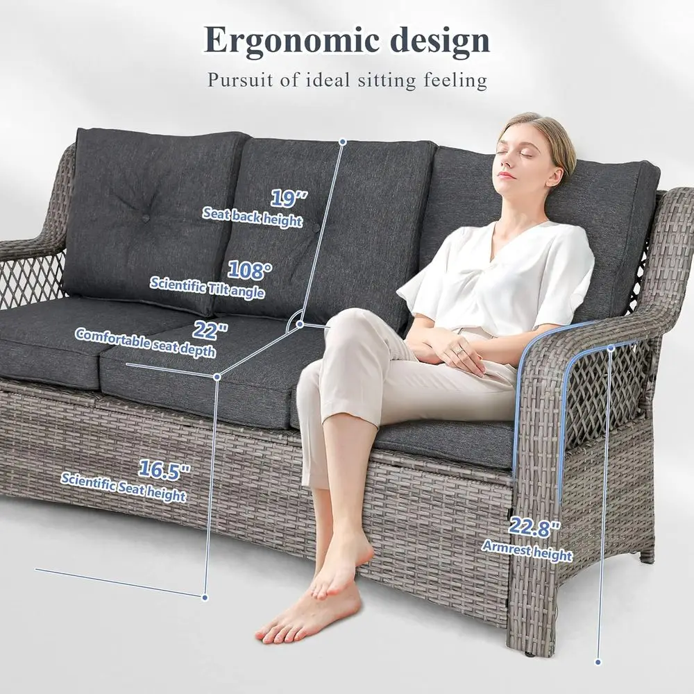 6-delige grijze wicker tuinmeu - Outdoor Furniture Grey recensie en prijs