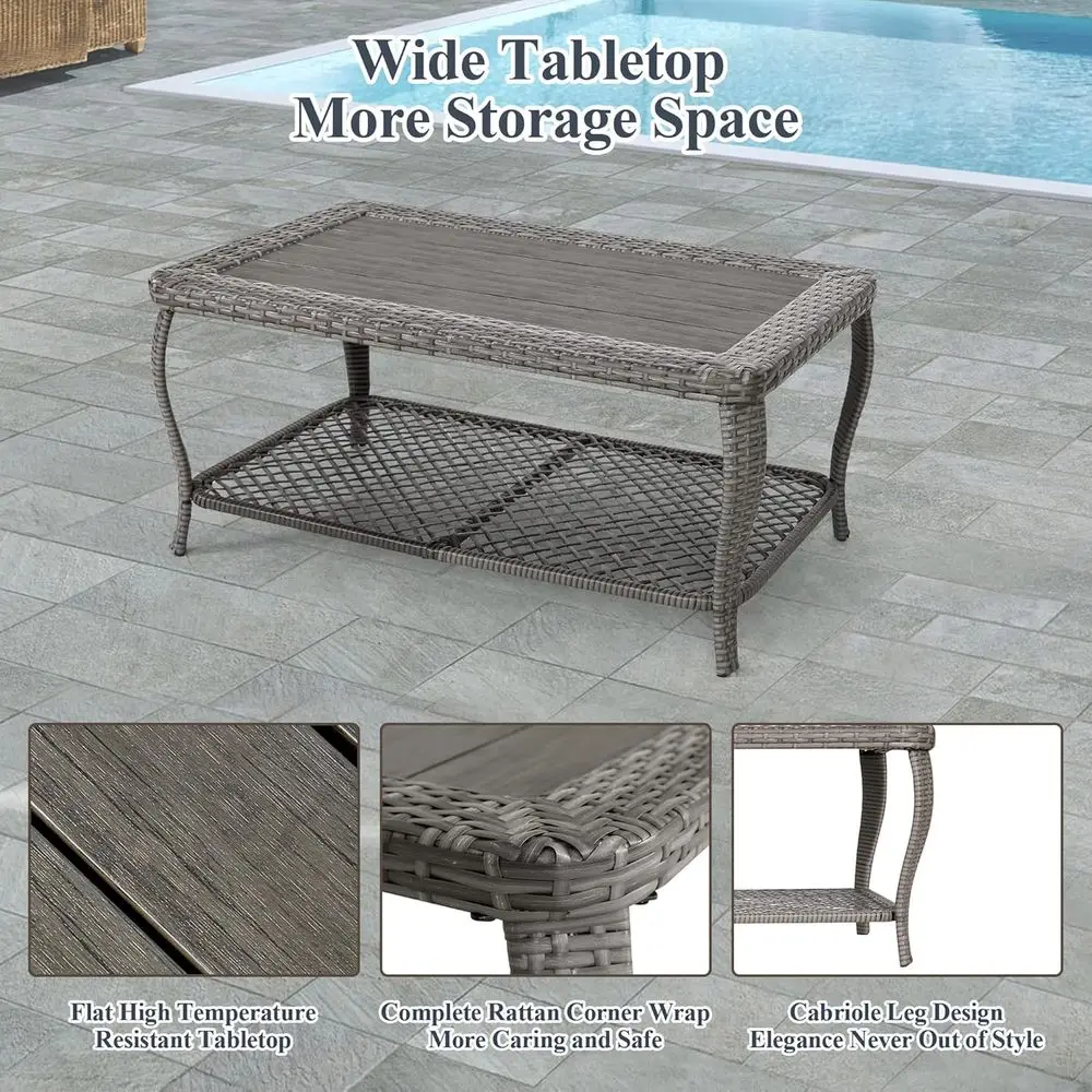 6-delige grijze wicker tuinmeu - Outdoor Furniture Grey recensie en prijs